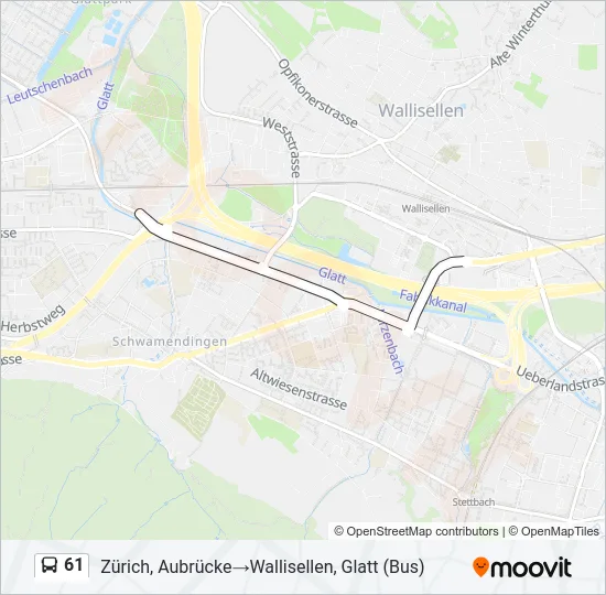 61 Bus Line Map