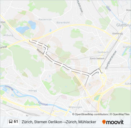 61 Bus Line Map