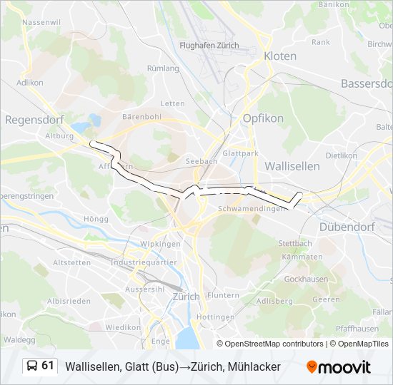 61 Bus Line Map
