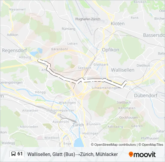 61 Bus Line Map