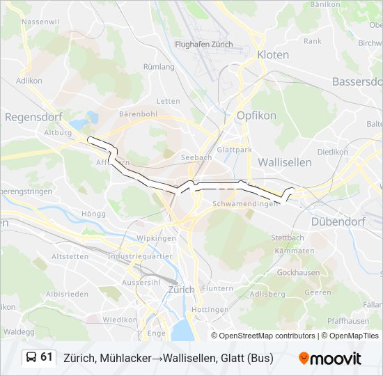 61 Bus Line Map