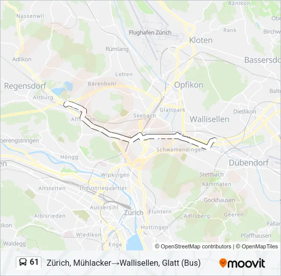 61 Bus Line Map