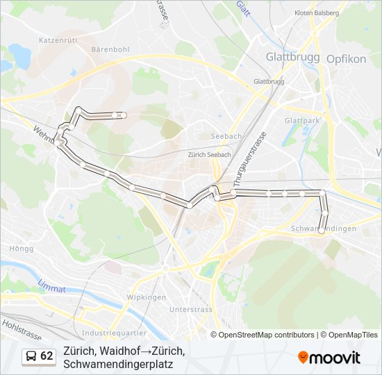 62 Bus Line Map