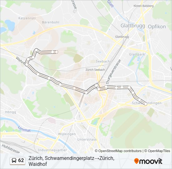 62 Bus Line Map