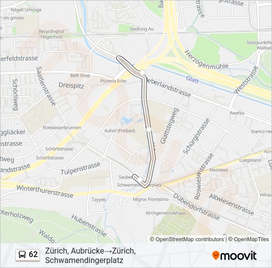 62 Bus Line Map