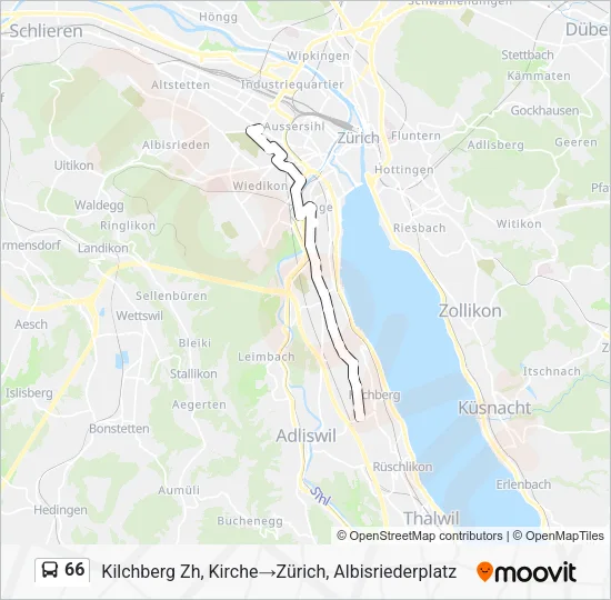 66 Bus Line Map