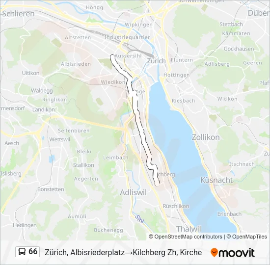 66 Bus Line Map