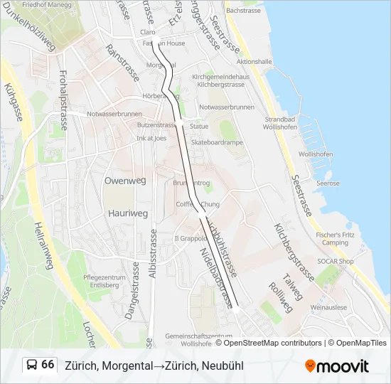 66 Bus Line Map