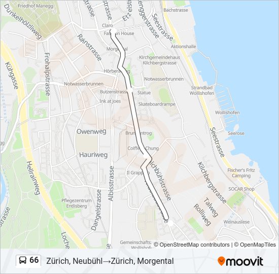 66 Bus Line Map