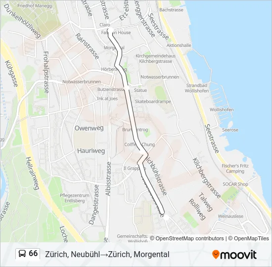 66 Bus Line Map