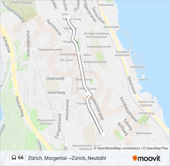 66 Bus Line Map