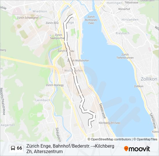 66 Bus Line Map