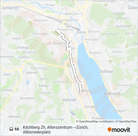 66 Bus Line Map