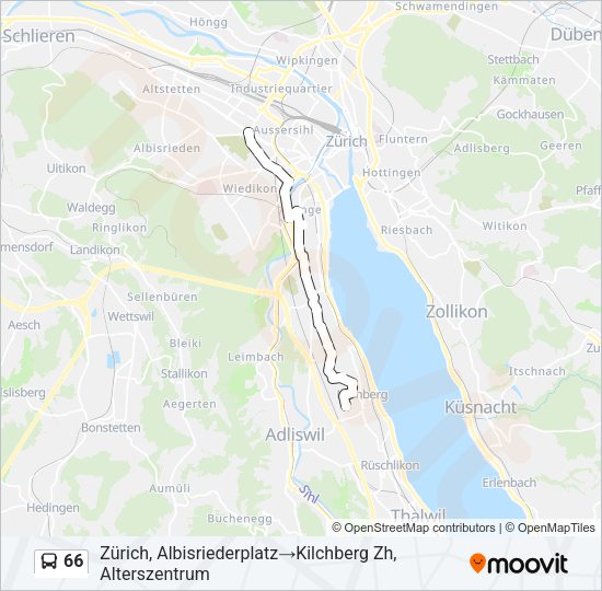 66 Bus Line Map
