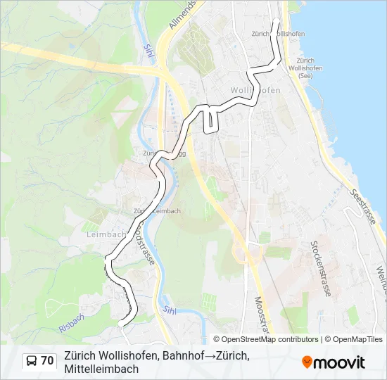 70 Bus Line Map