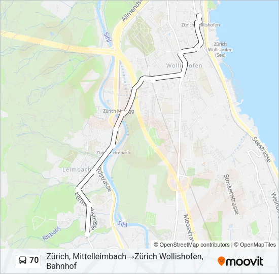 70 Bus Line Map