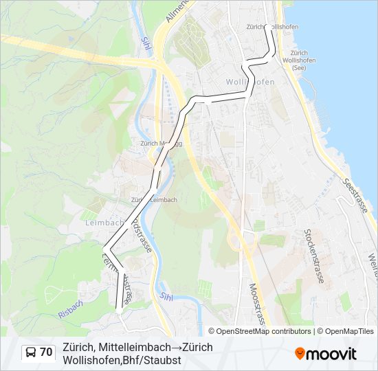 70 Bus Line Map