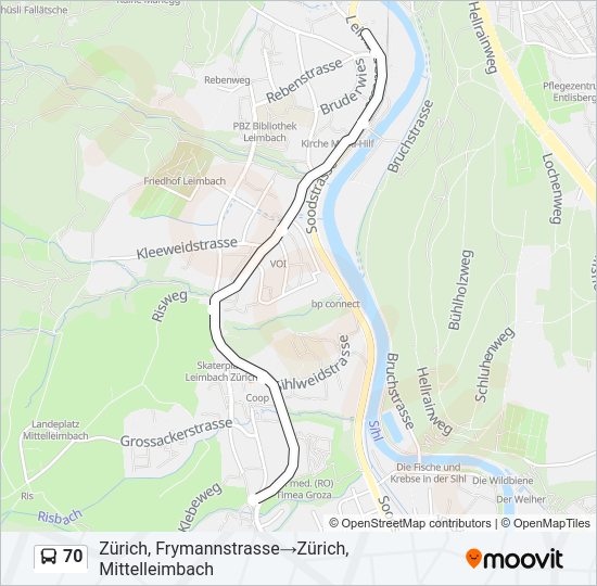 70 Bus Line Map