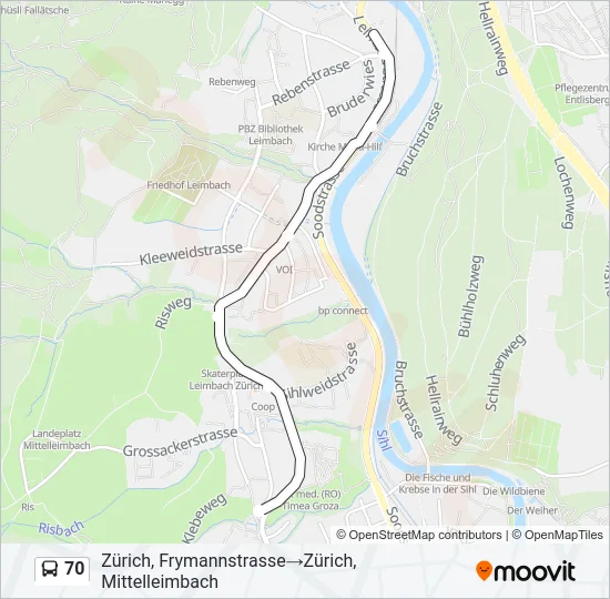 70 Bus Line Map