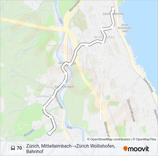 70 Bus Line Map