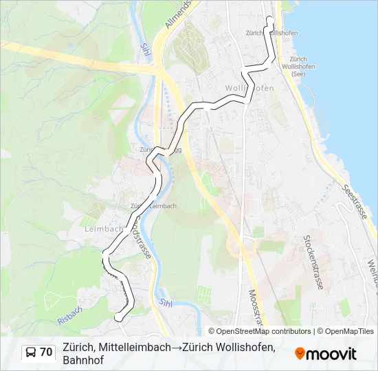 70 Bus Line Map