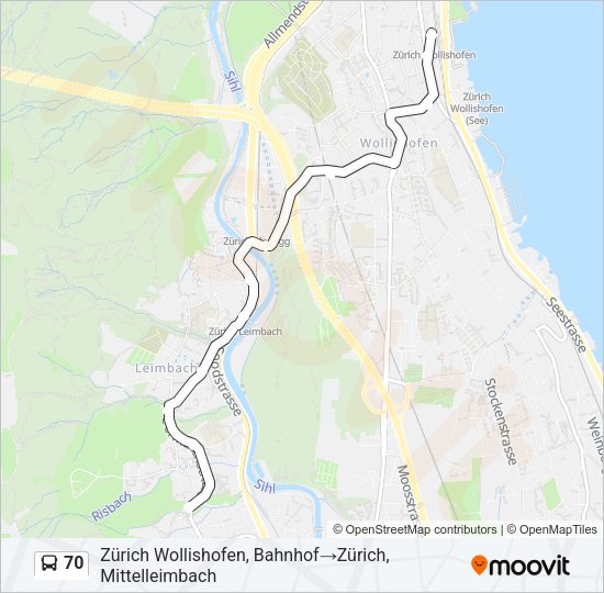 70 Bus Line Map