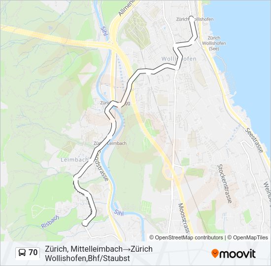 70 Bus Line Map