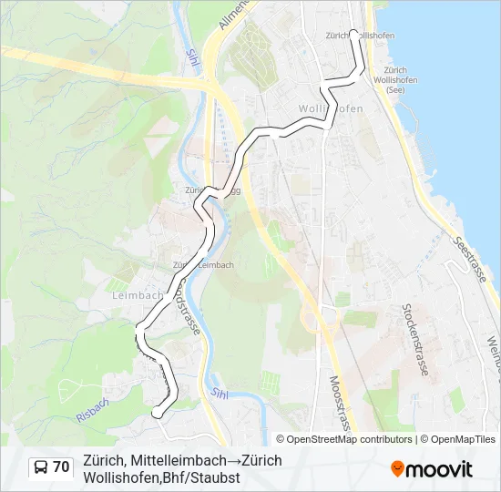 70 Bus Line Map