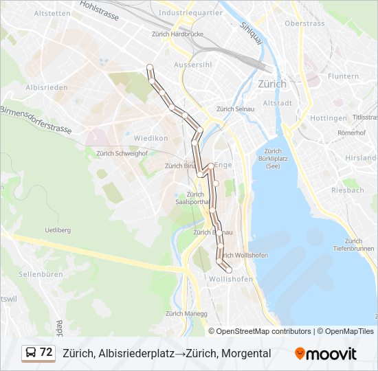 72 Bus Line Map