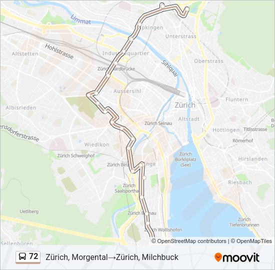 72 Bus Line Map
