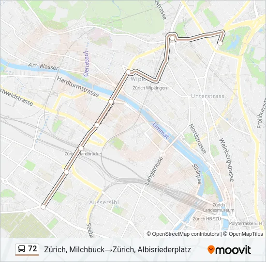 72 Bus Line Map