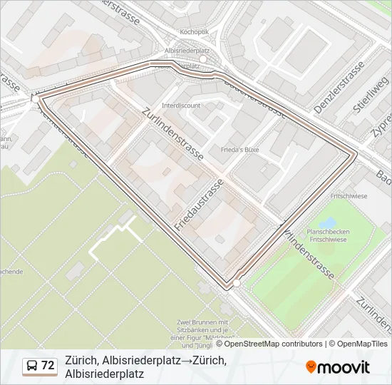 72 Bus Line Map