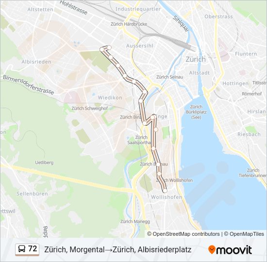 72 Bus Line Map