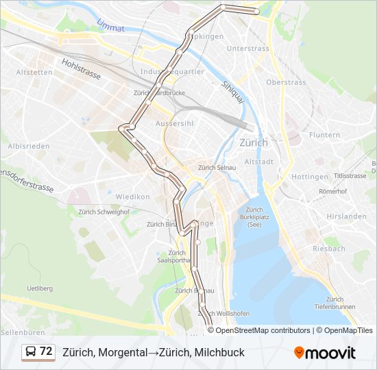 72 Bus Line Map