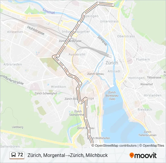 72 Bus Line Map