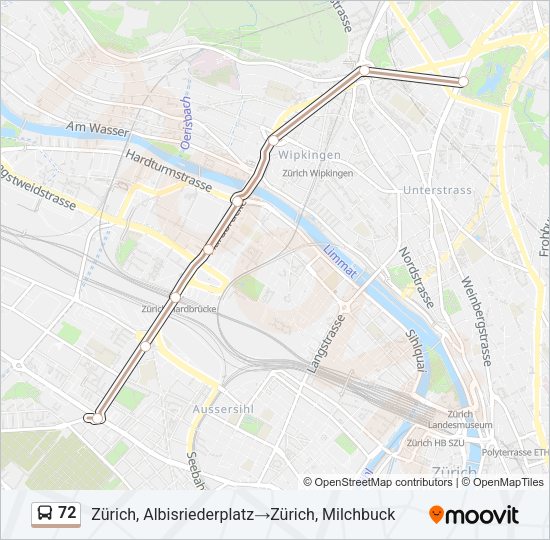 72 Bus Line Map