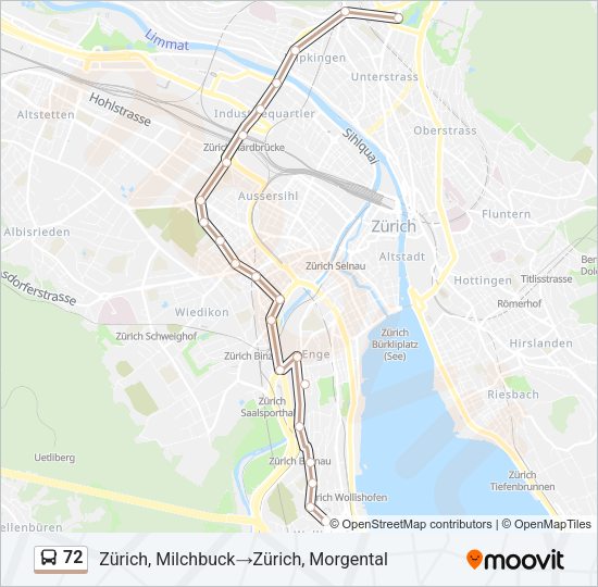 72 Bus Line Map