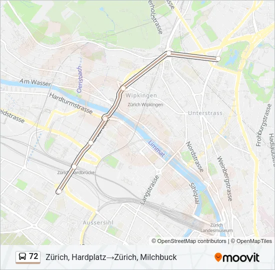 72 Bus Line Map