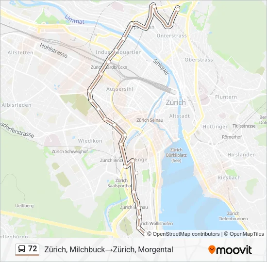 72 Bus Line Map