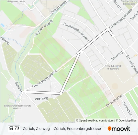 Plan de la ligne 73 de bus