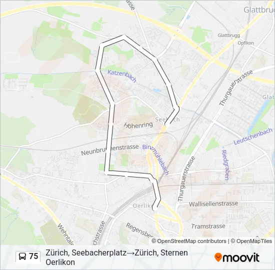 75 Bus Line Map
