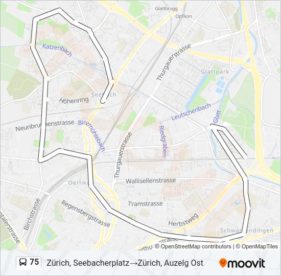 75 Bus Line Map