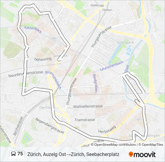 75 Bus Line Map