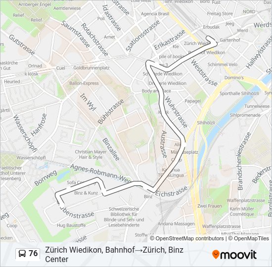 76 Bus Line Map