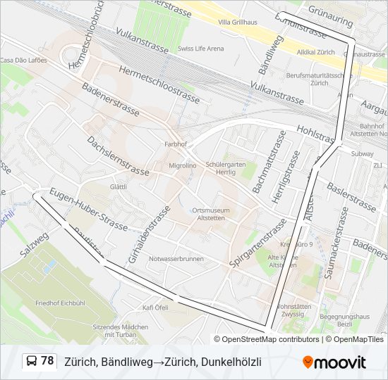78 Bus Line Map