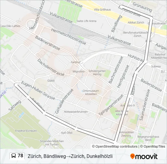 78 Bus Line Map