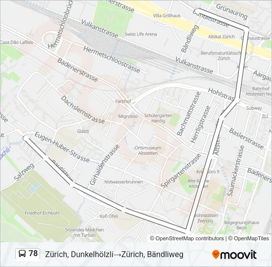78 Bus Line Map