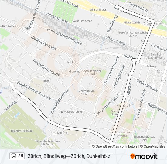 78 Bus Line Map