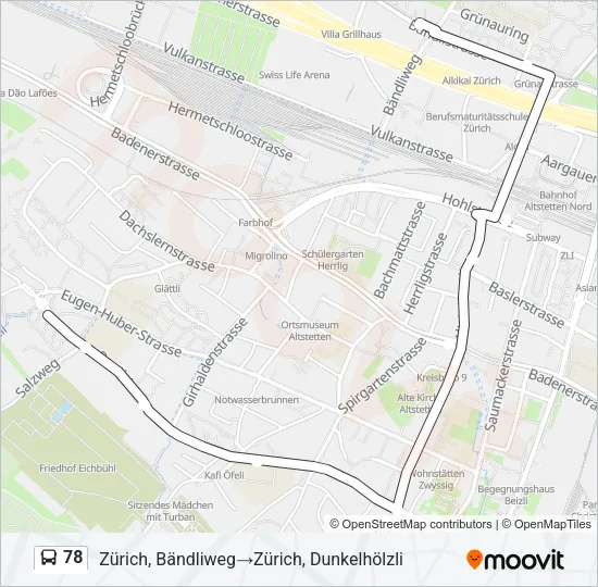 78 Bus Line Map