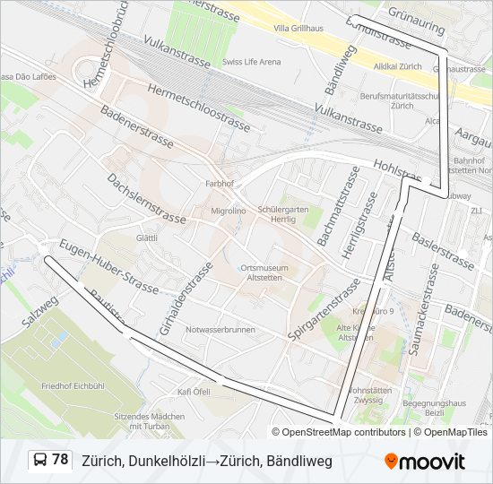 78 Bus Line Map